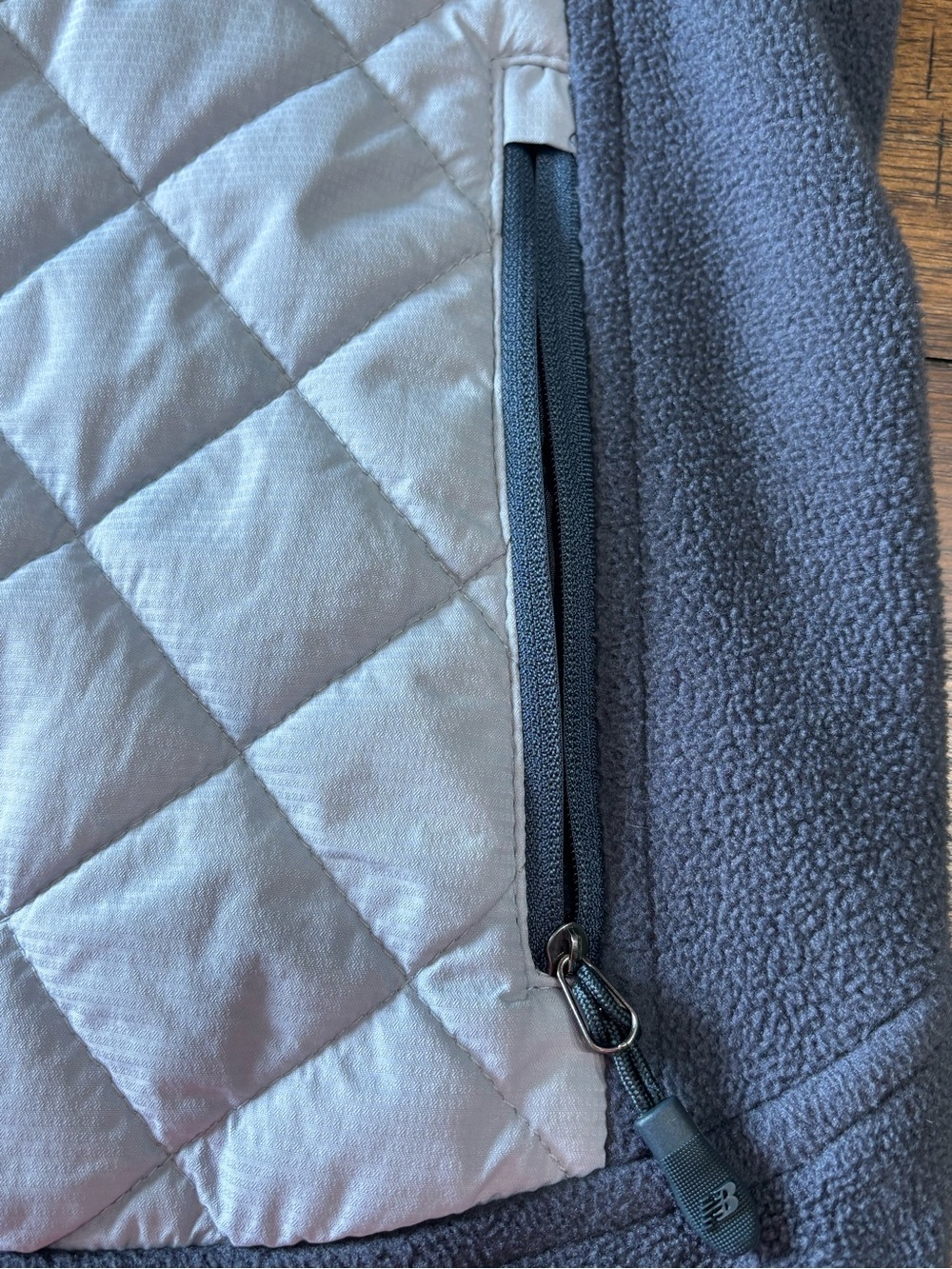 New Balance Women’s Gray and White Fleece Jacket - Picture 4 of 5